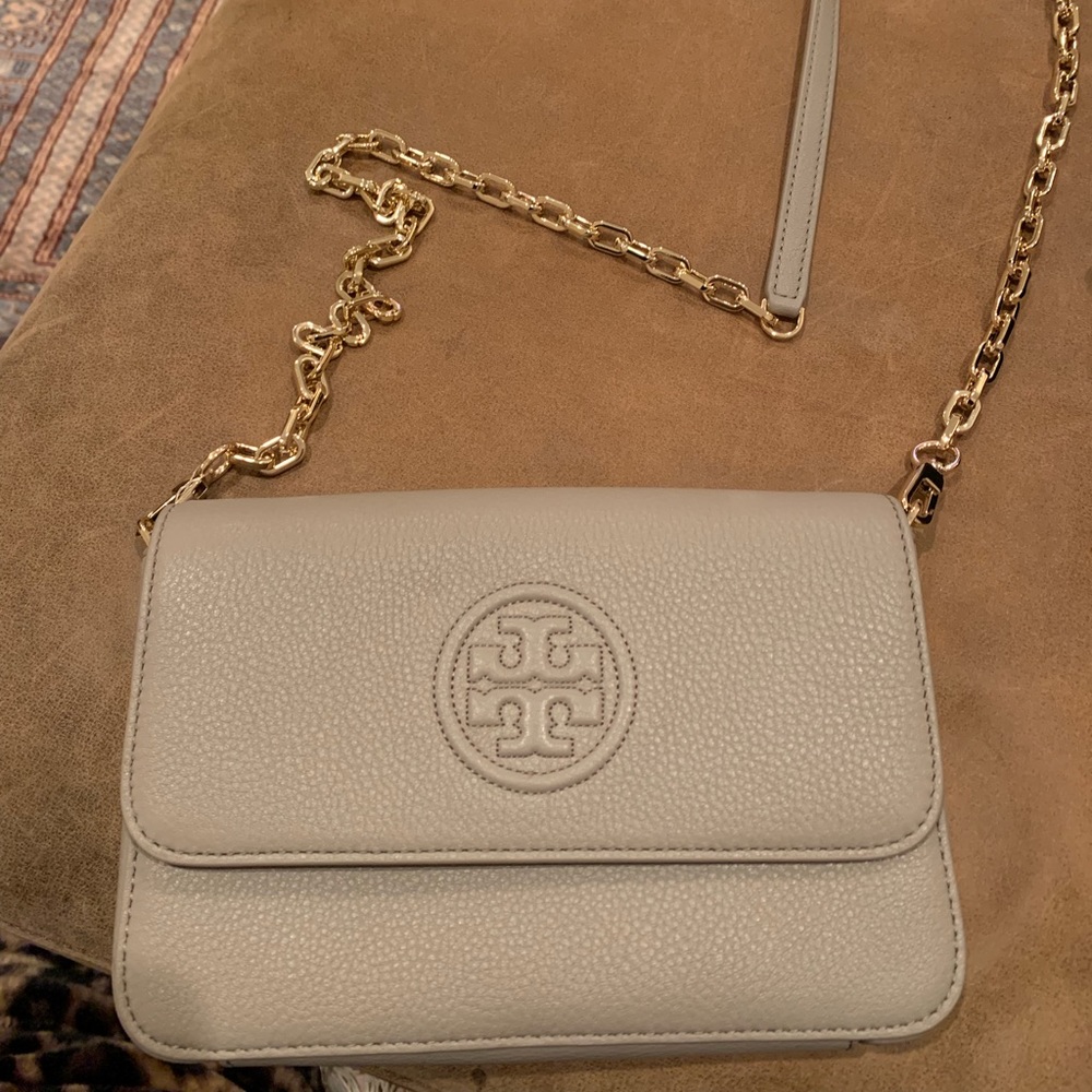 NWT Tory Burch Bombe Mini Bag in French Grey